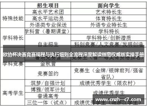 欧协杯决赛竞赛规程与执行细则全流程深度解读指南权威版实操手册