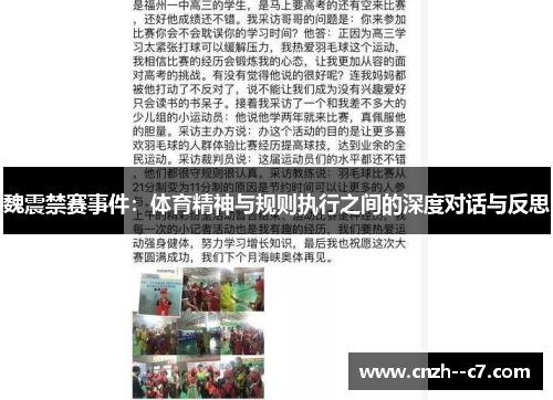 魏震禁赛事件：体育精神与规则执行之间的深度对话与反思